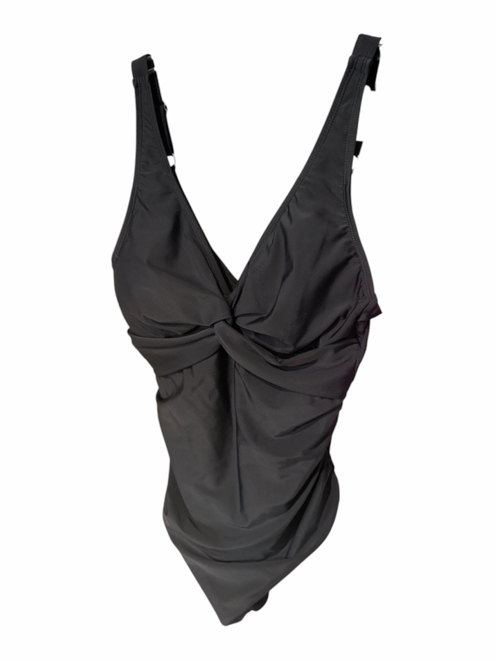 Black Twist-Front One-Piece Swimsuit